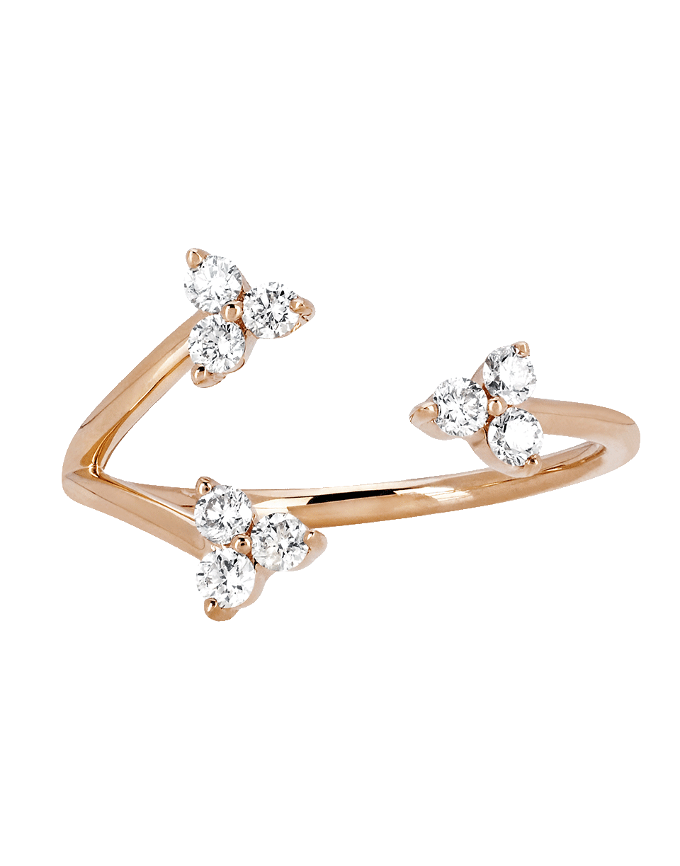 EF COLLECTION-Open Diamond Triple Trio Ring-ROSE GOLD