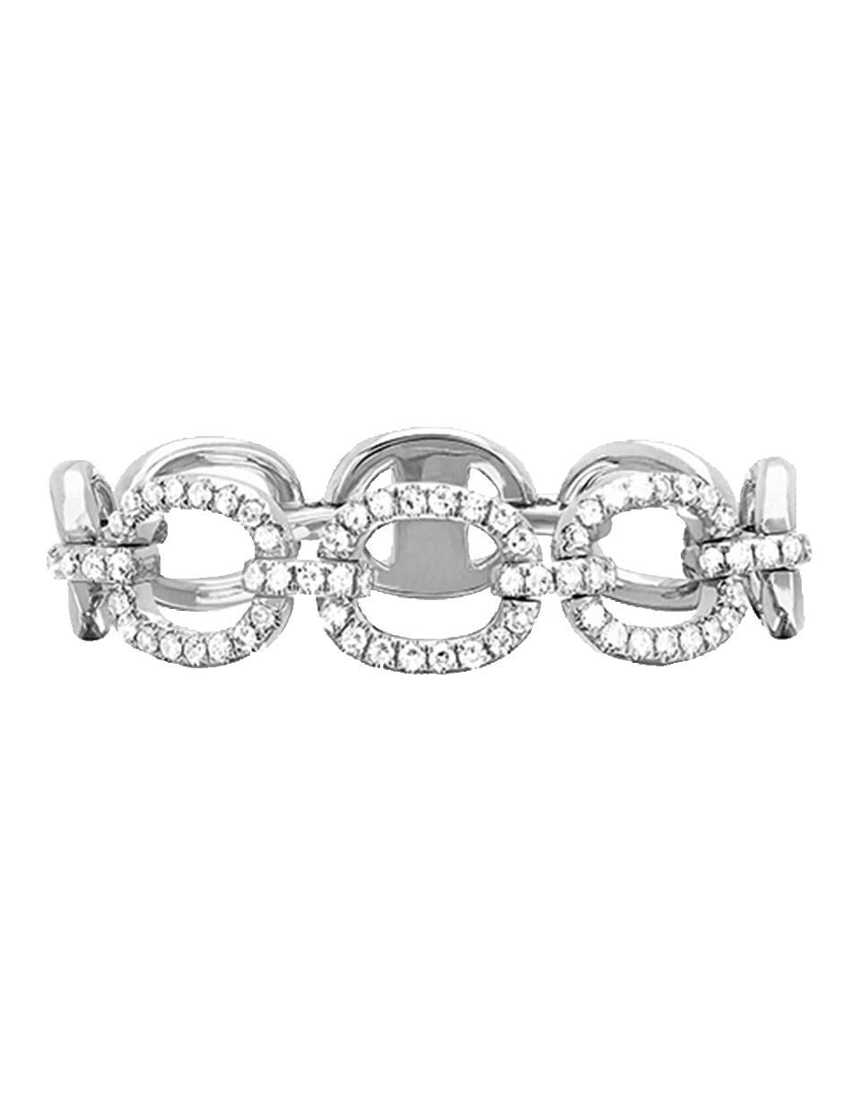 EF COLLECTION-Diamond Chain Link Ring-WHITE GOLD