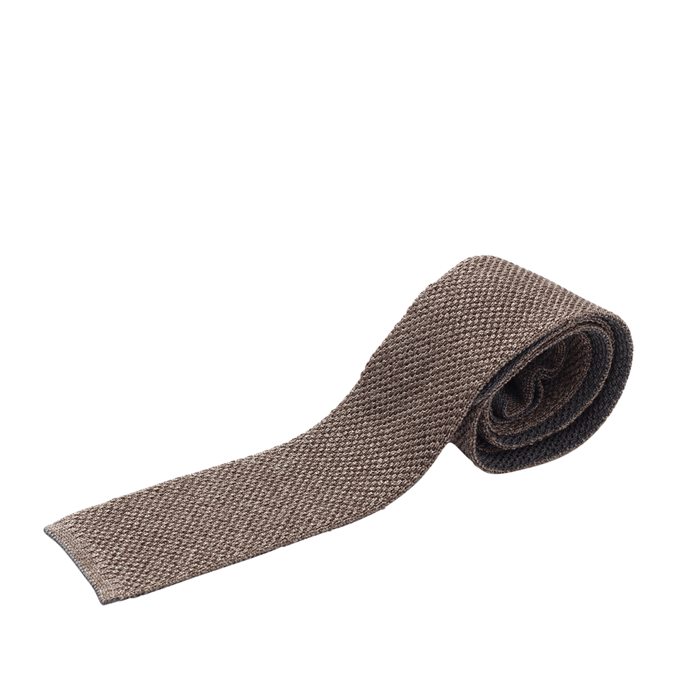 ELEVENTY-Reversible Knit Tie-TAN/GREY