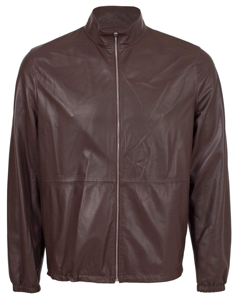 ELEVENTY-Brown Leather Jacket-