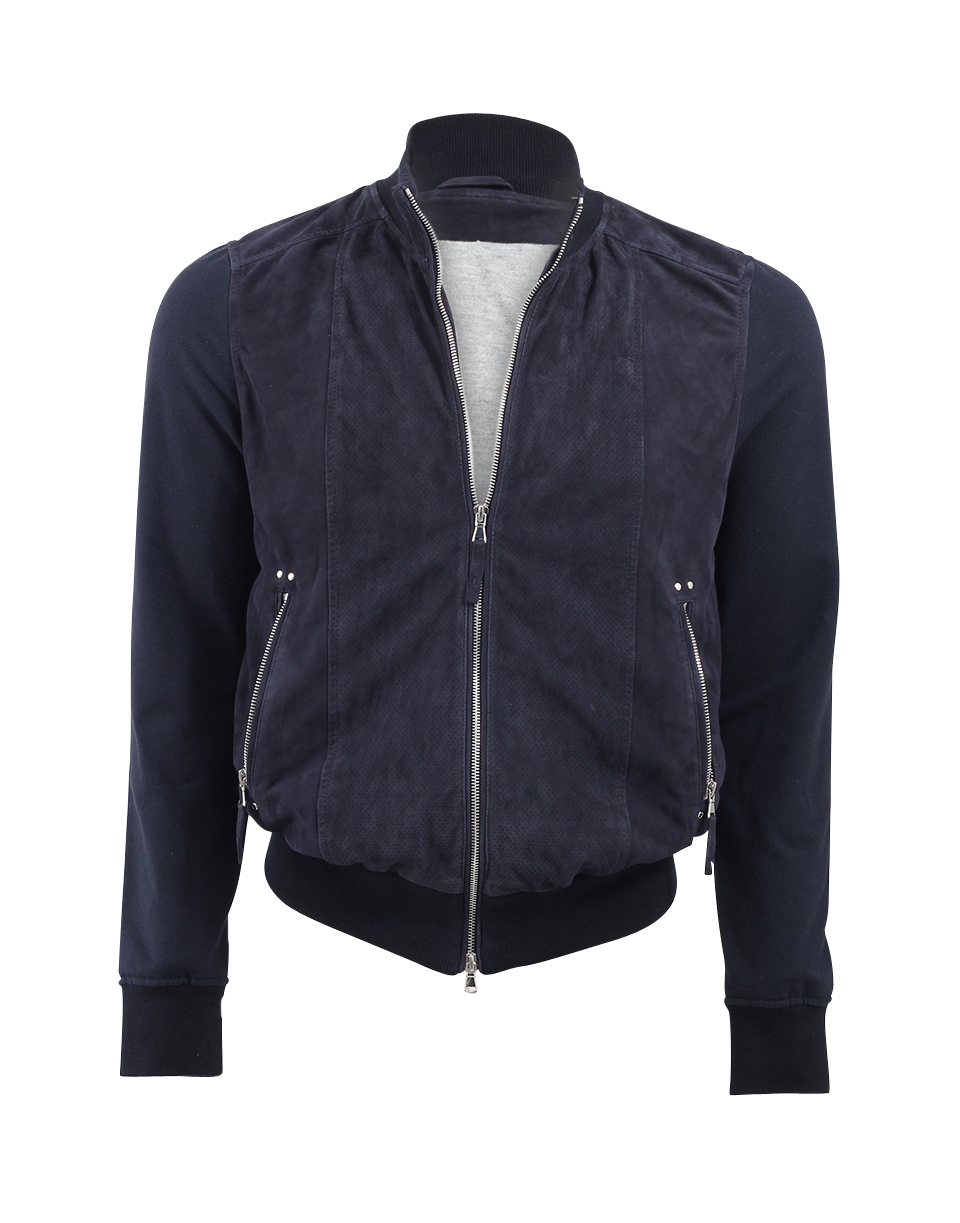 ELEVENTY-Perforated Suede Track Jacket-