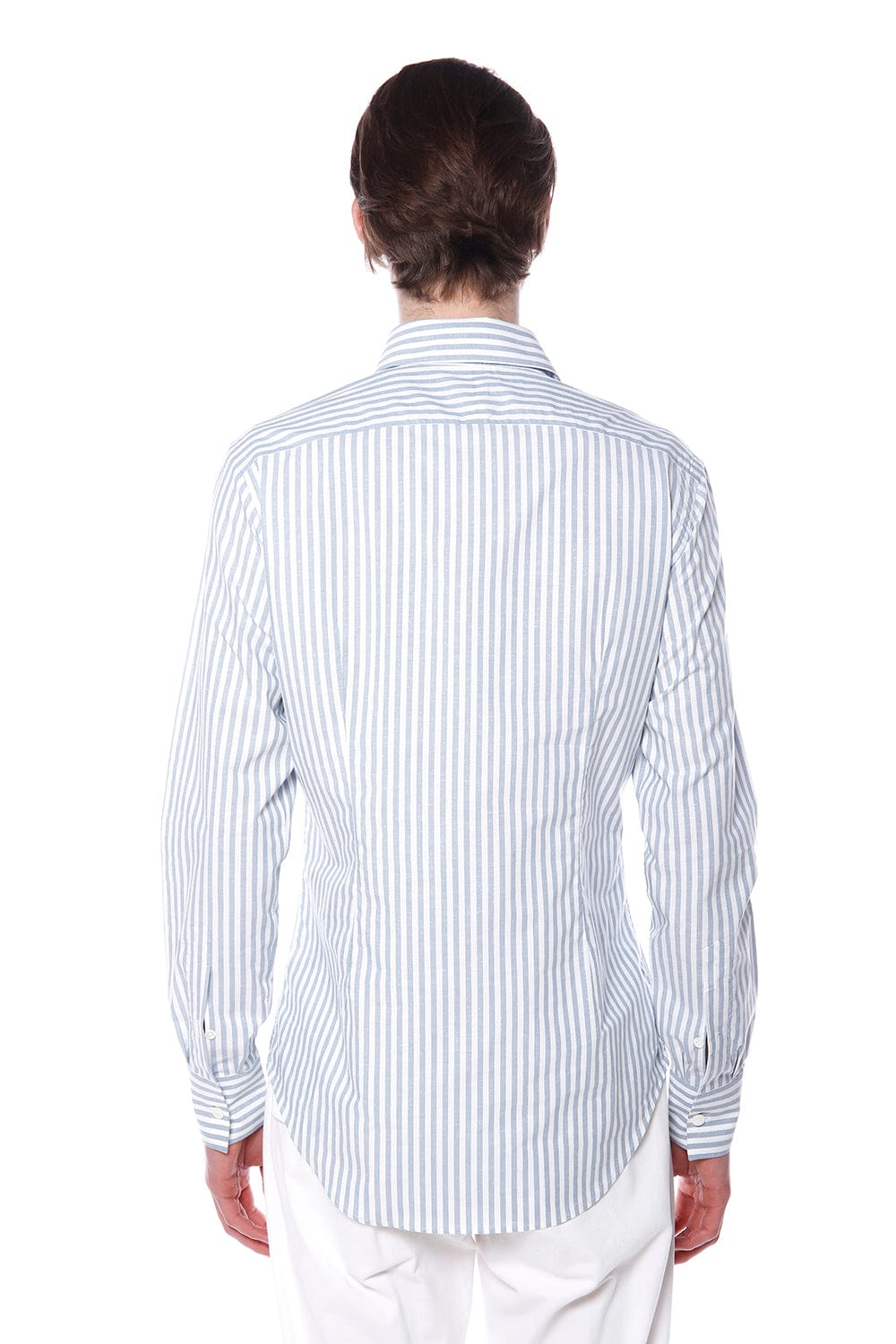 ELEVENTY-Dandy Shirt - Denim Thin Stripe-