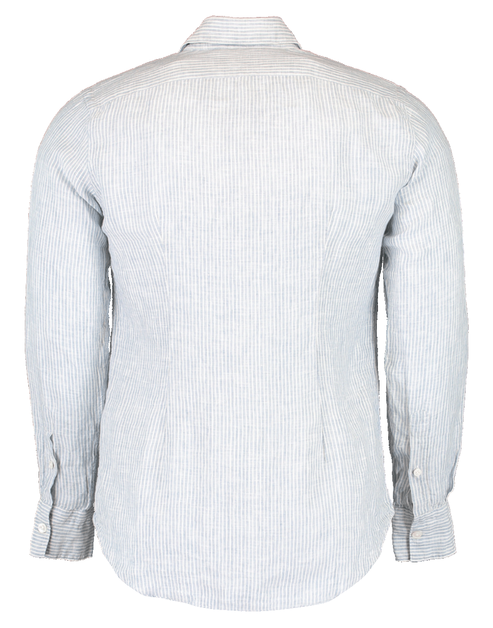 ELEVENTY-Striped Spread Collar Linen Shirt-