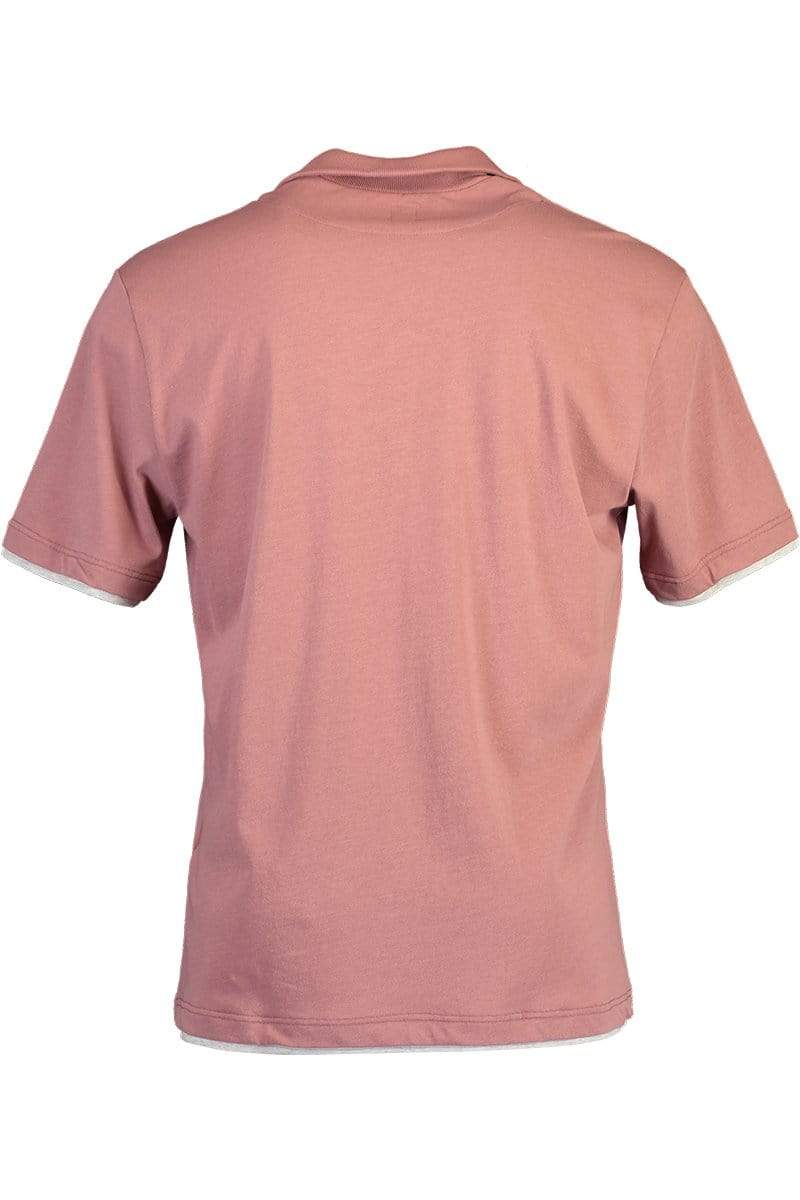 Half Zip T-Shirt - Pink MENSCLOTHINGTEE ELEVENTY   