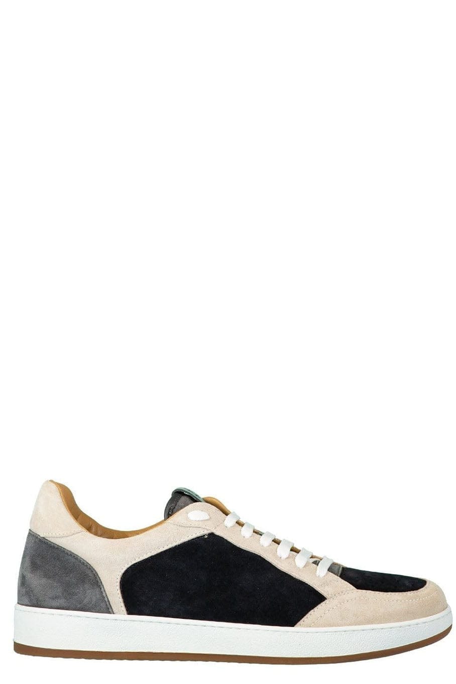 Grey and Navy Mixed Media Low Top Sneaker – Marissa Collections