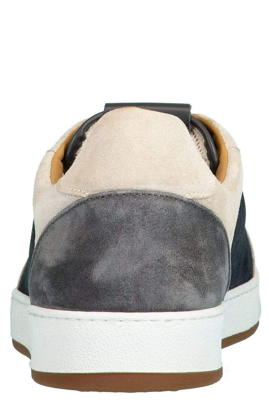 ELEVENTY-Grey and Navy Mixed Media Low Top Sneaker-