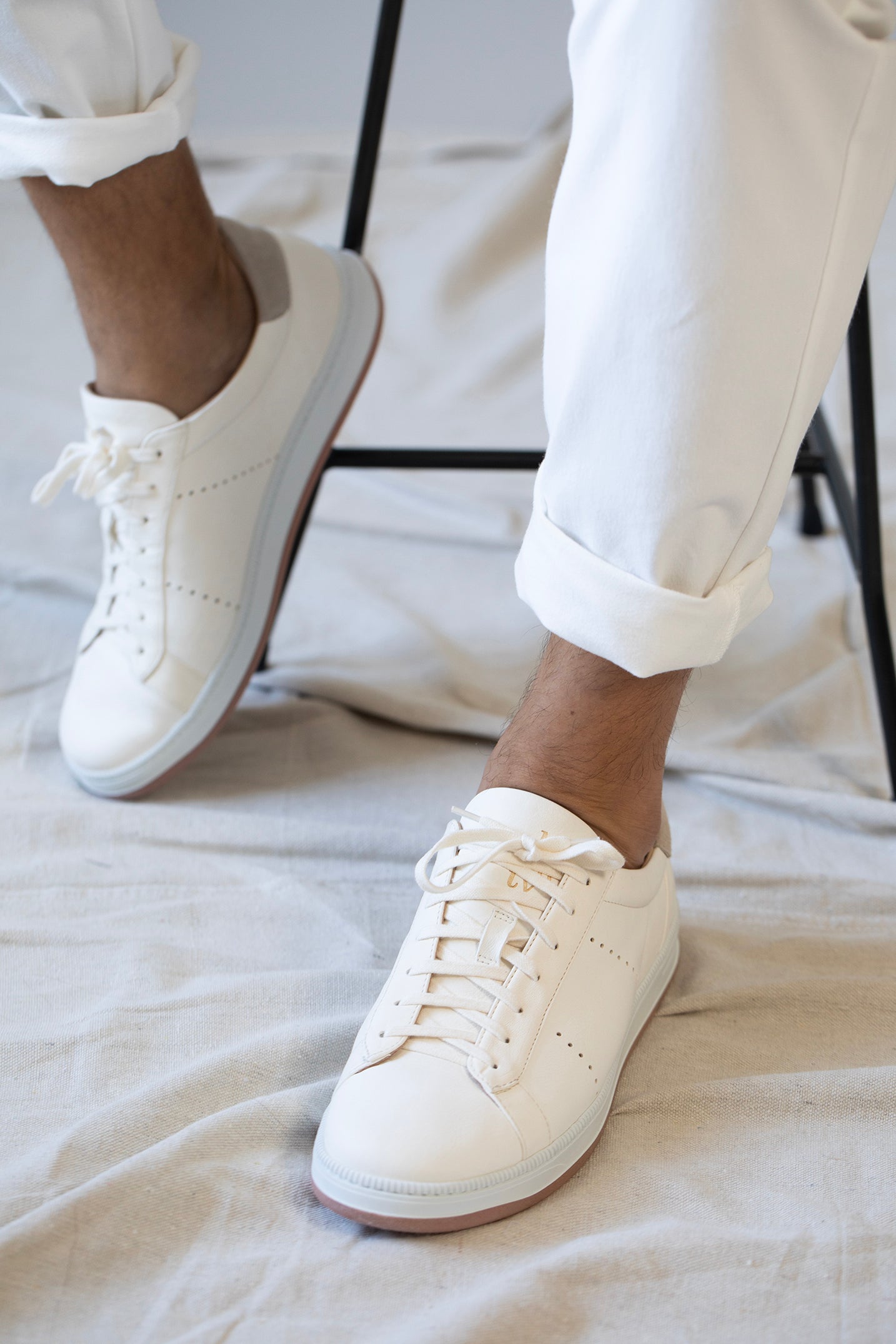 ELEVENTY-Leather Sneaker - Bianco-
