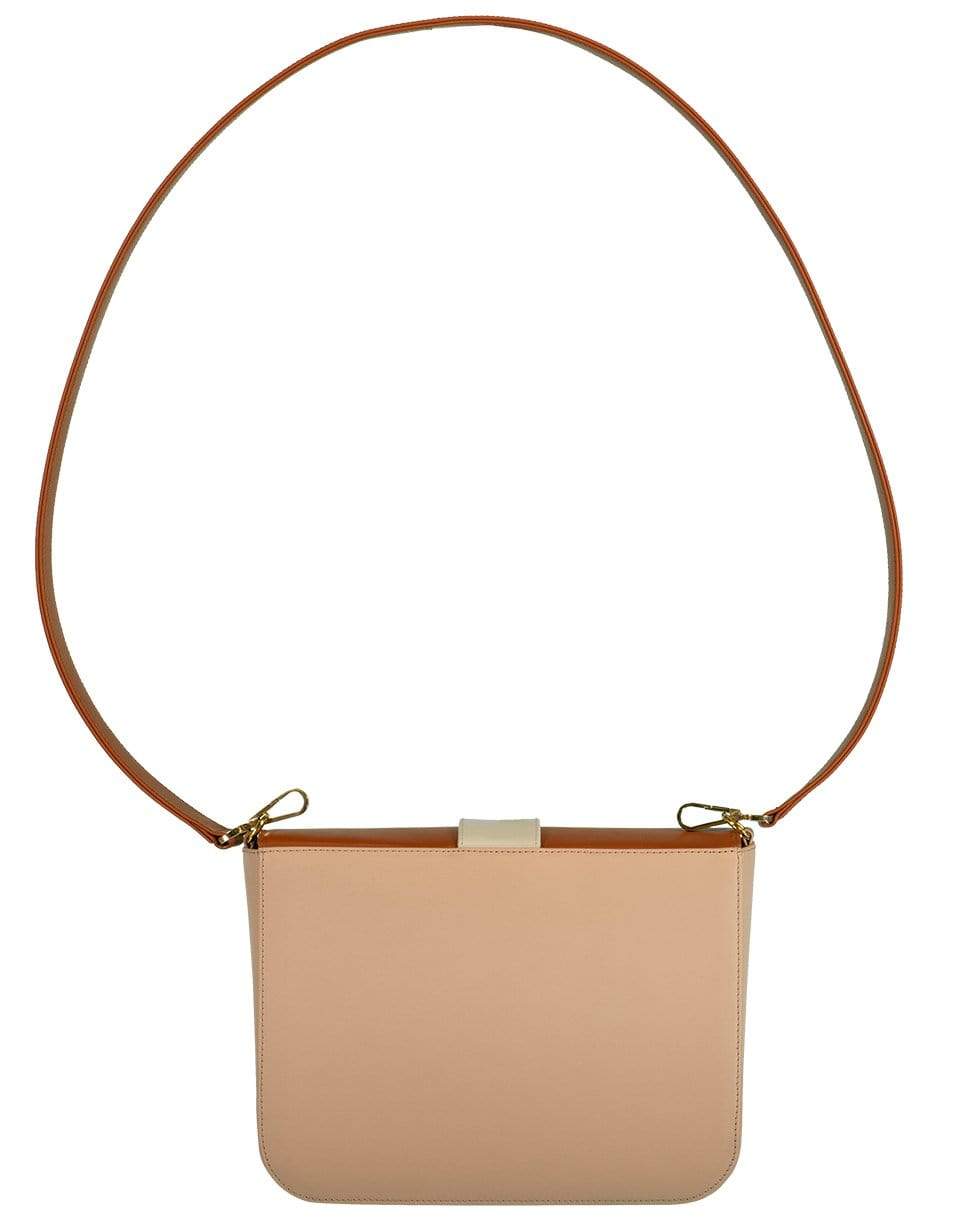 ELIZABETH SUTTON-Color Blocked Leather Flap Bag-COG/BEI