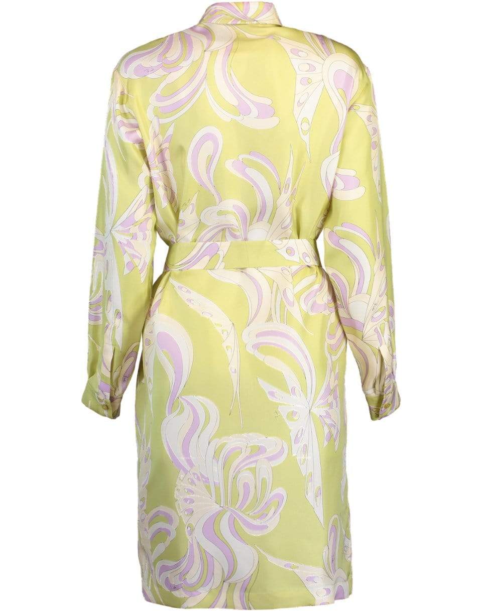 EMILIO PUCCI-Long Sleeve Printed Dress With Belt-