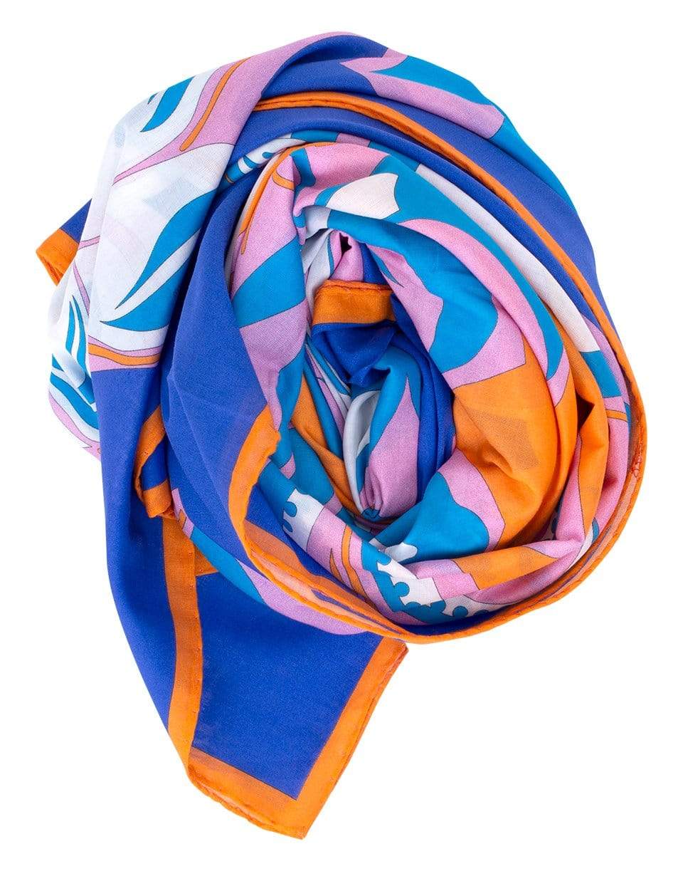EMILIO PUCCI-Long Pareo Turquoise Scarf-TURQUOIS