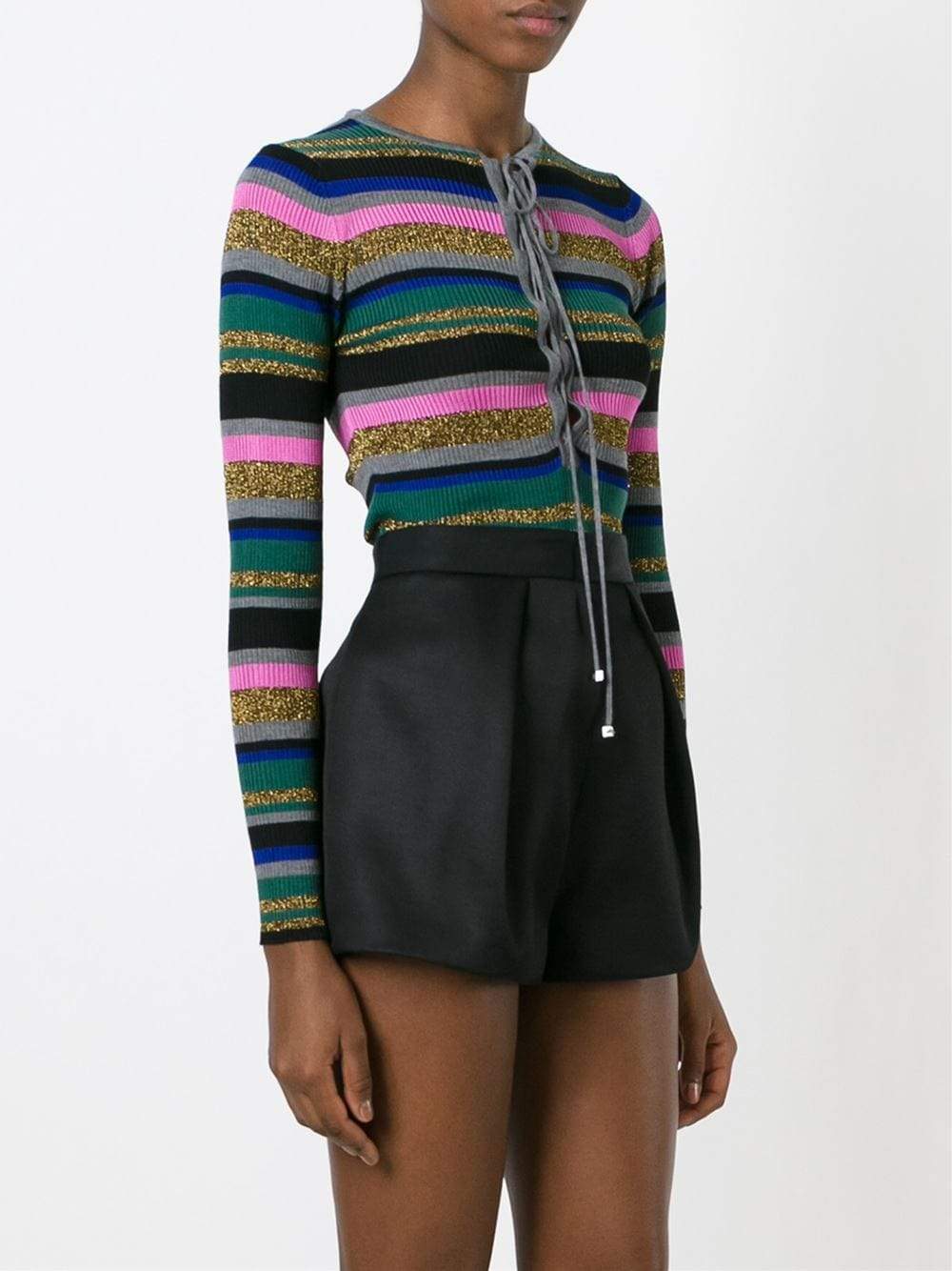 Lace-Up Striped Knit CLOTHINGTOPKNITS EMILIO PUCCI   