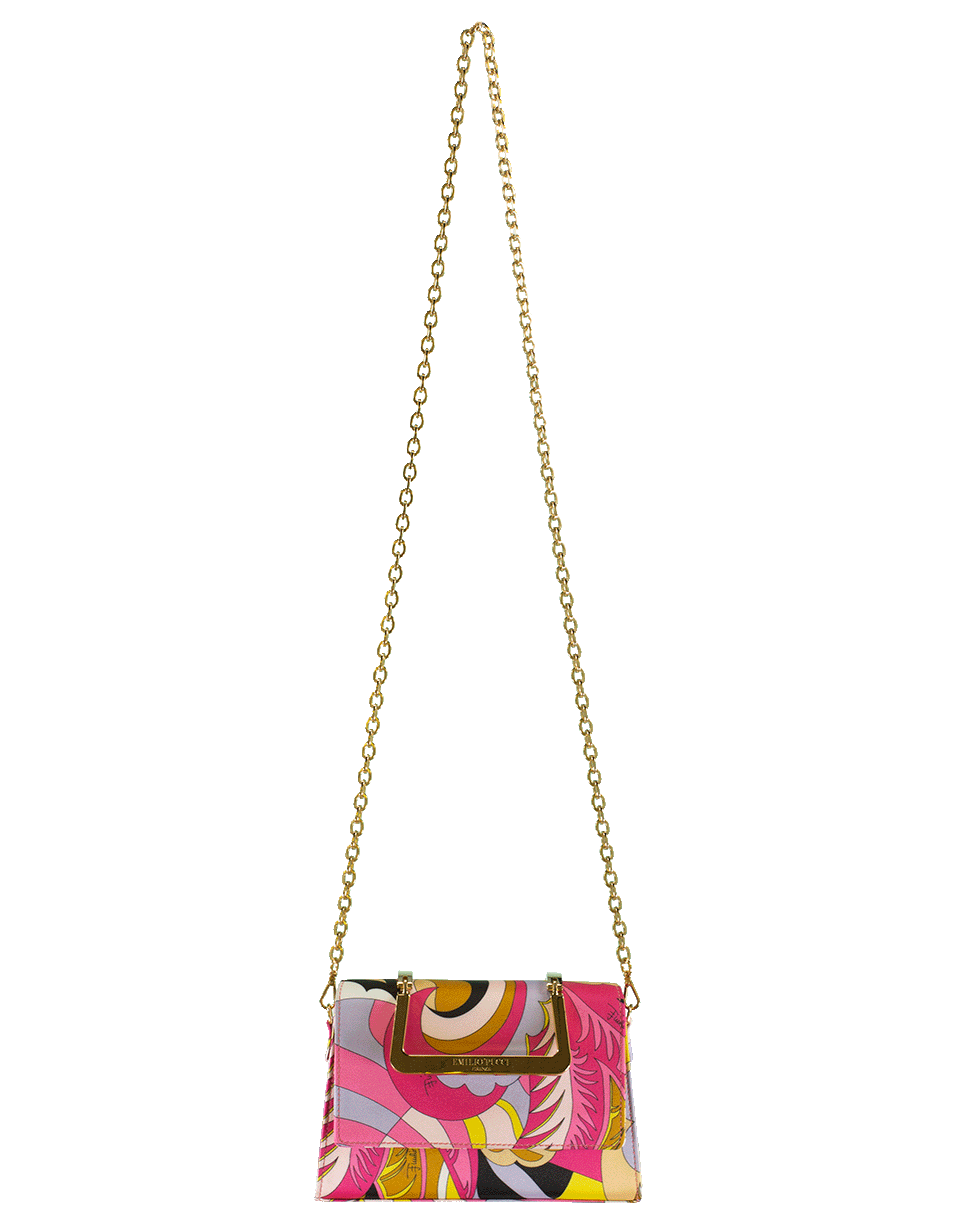 EMILIO PUCCI-Printed Pouchette Chain Bag-PINK
