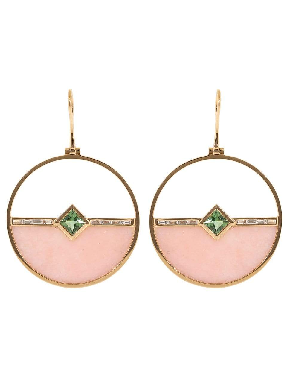 Pink Opal and Green Tourmaline Horizon Earrings JEWELRYFINE JEWELEARRING EMILY P WHEELER   