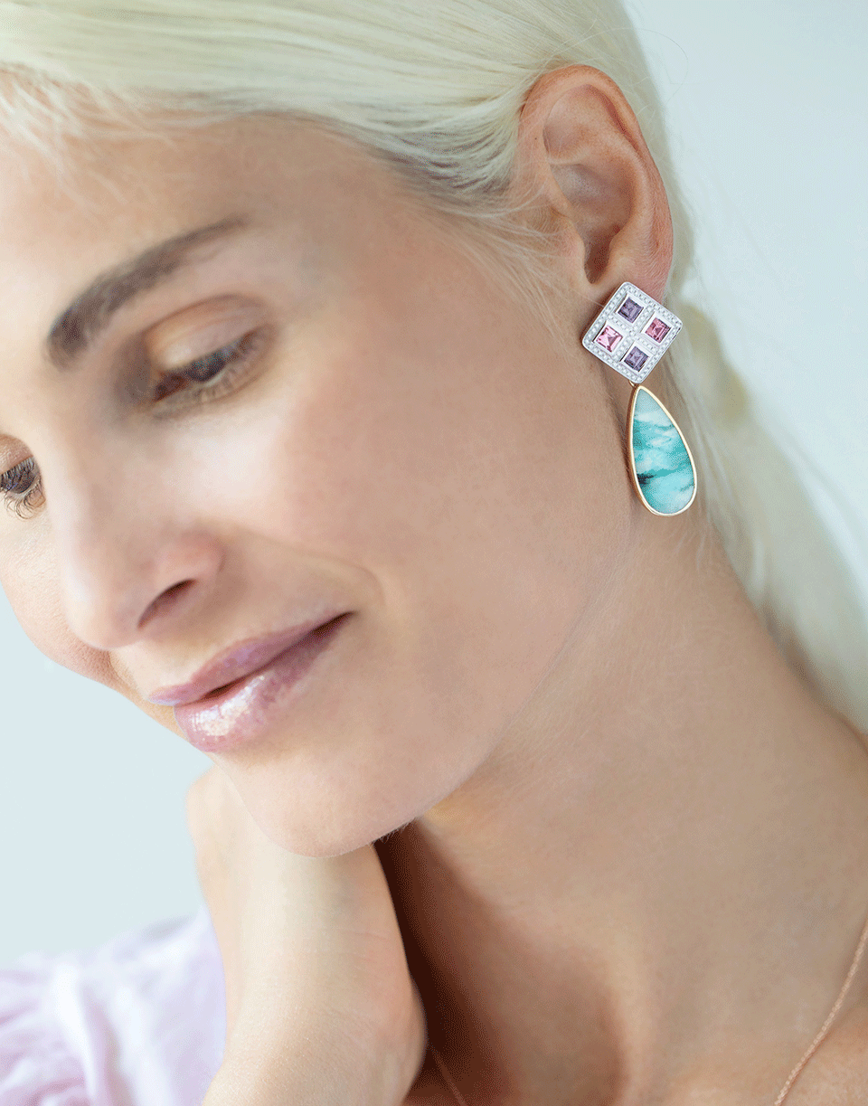 Blue Opal, Spinel and Diamond Earrings JEWELRYFINE JEWELEARRING EMILY P WHEELER   