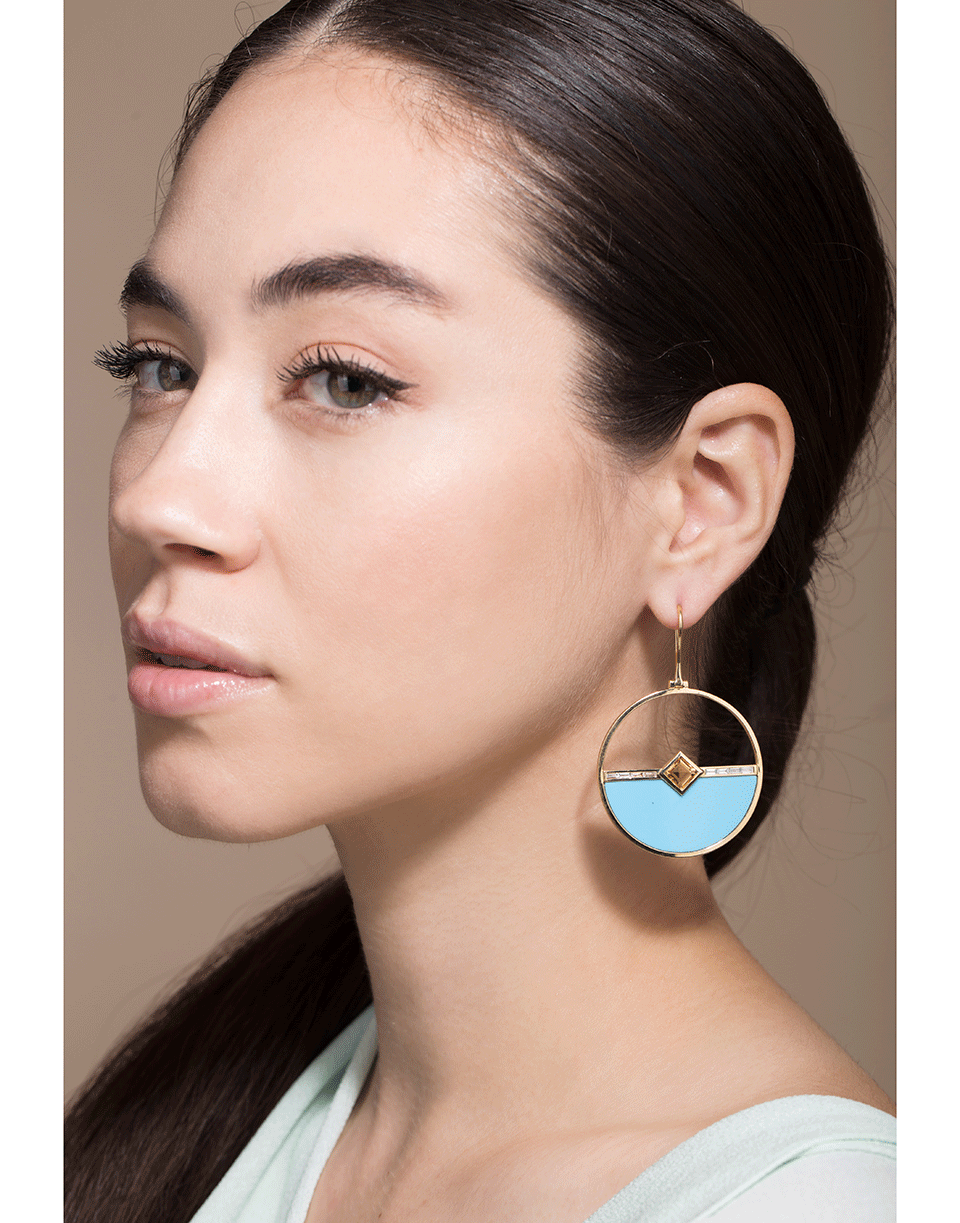 Citrine, Turquoise, and Diamond Horizon Earrings JEWELRYFINE JEWELEARRING EMILY P WHEELER   