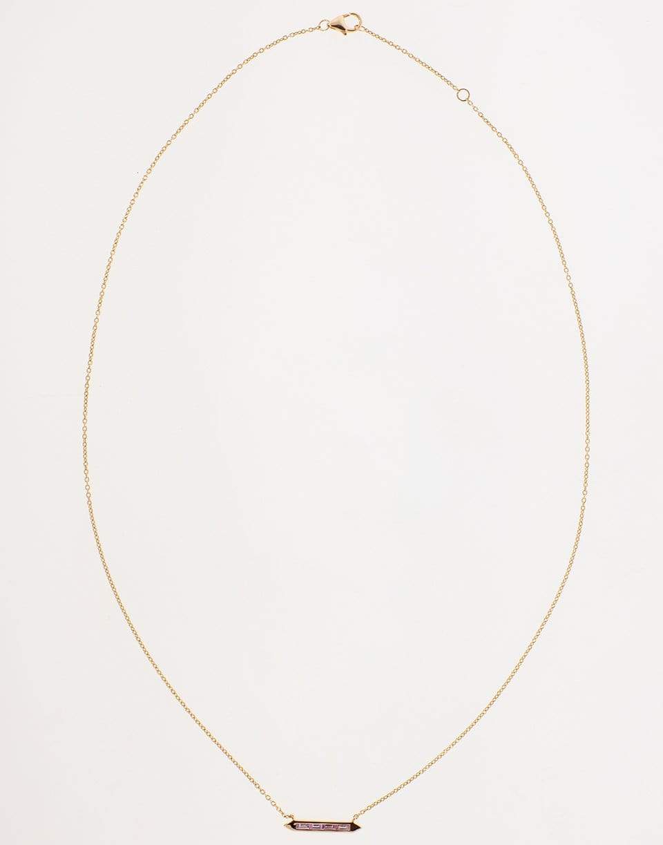EMILY P WHEELER-Pink Sapphire Line Necklace-ROSE GOLD