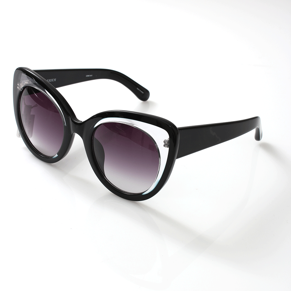 ERDEM-Illusion Cat Eye Sunglasses-BLK/GRY