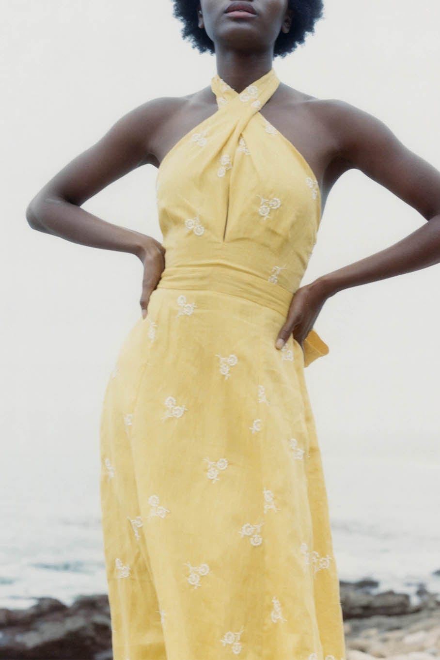 Selene Midi Dress - Yellow CLOTHINGDRESSCASUAL ERDEM   