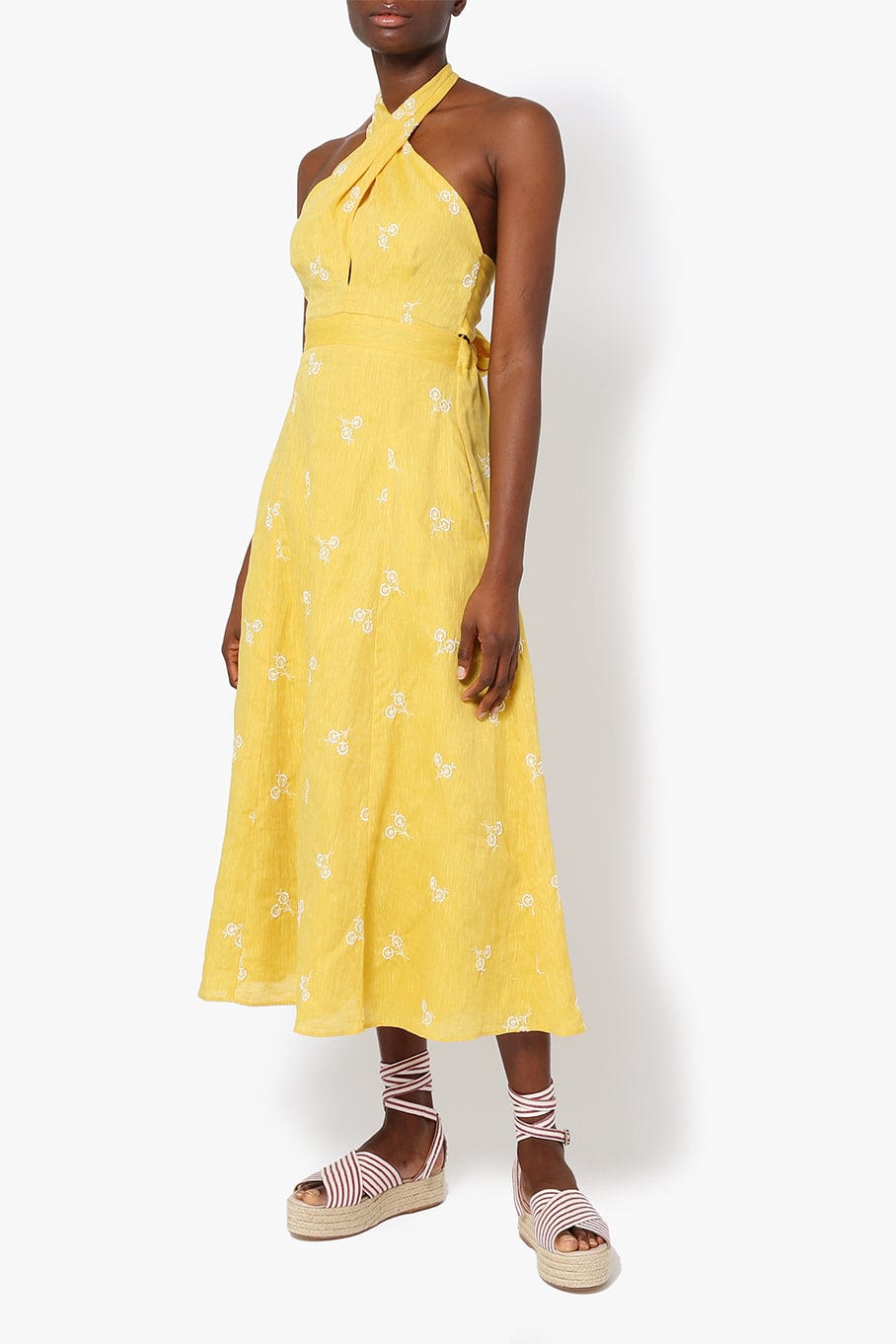 Selene Midi Dress - Yellow CLOTHINGDRESSCASUAL ERDEM   