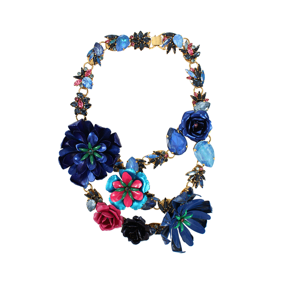 Blue Urban Jungle Flower Necklace JEWELRYBOUTIQUENECKLACE O ERICKSON BEAMON   