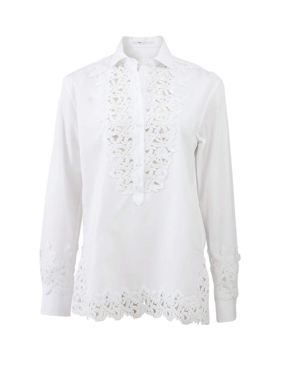 ERMANNO SCERVINO-Henley Shirt With Lace Bib-