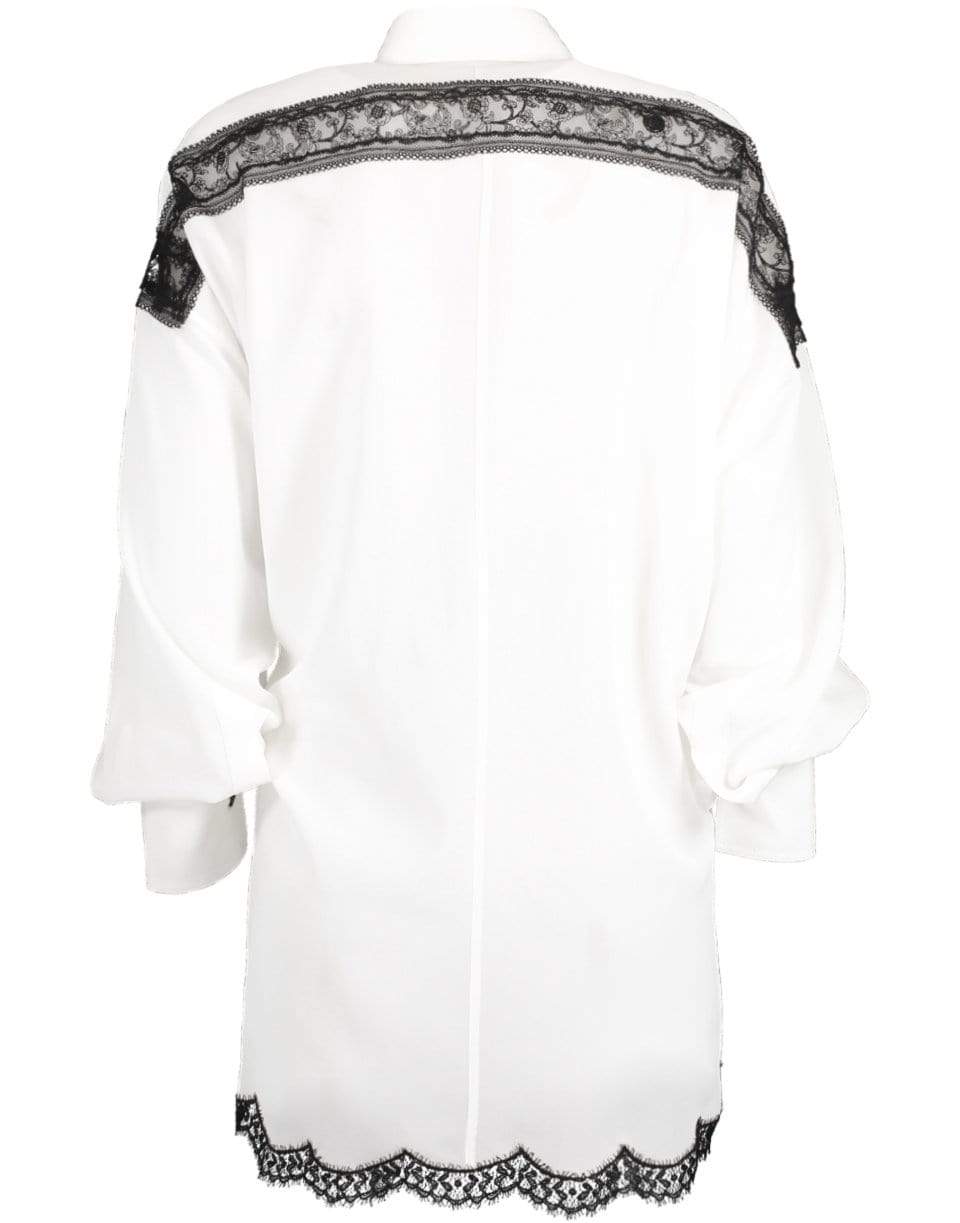 ERMANNO SCERVINO-White Long Sleeve Lace Blouse-