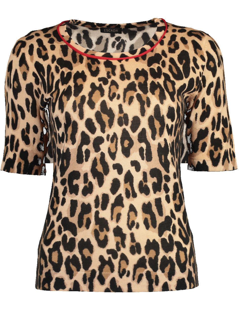 ESCADA-Sanimo Leopard Print Knit Top-