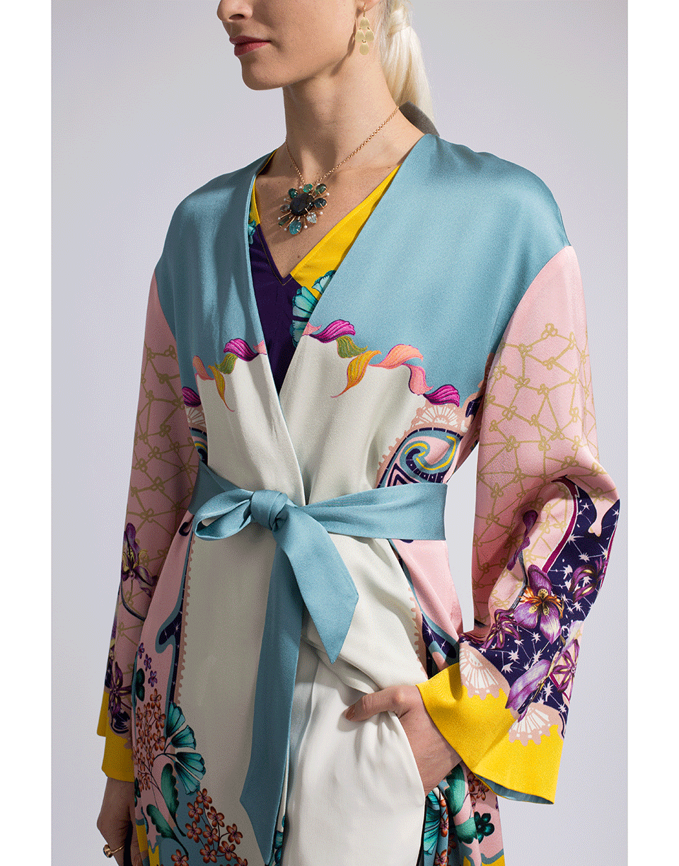 ETRO-Lilac Floral Print Coat-