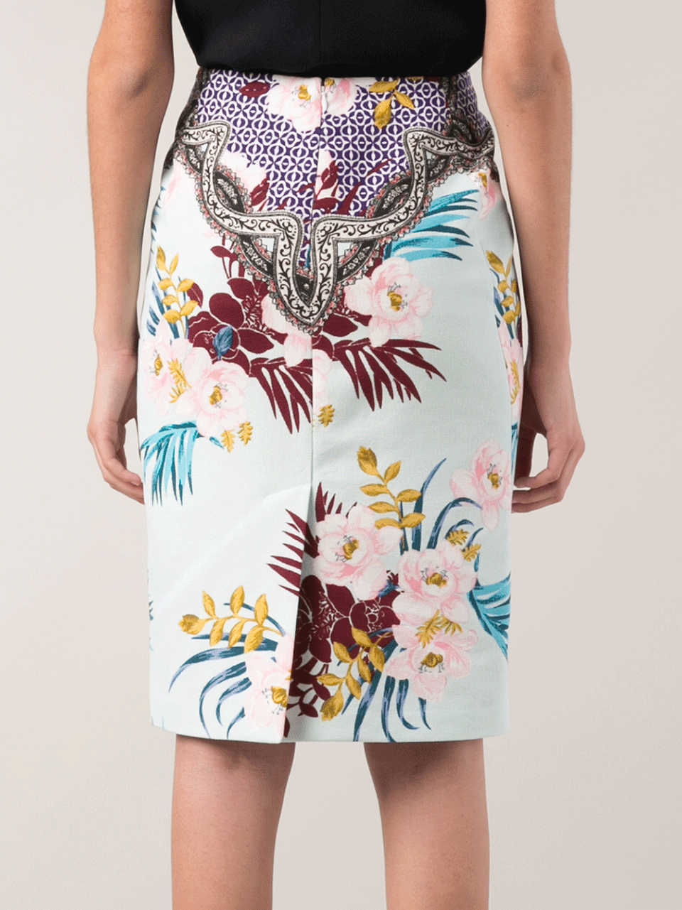 ETRO-Floral Pencil Skirt-