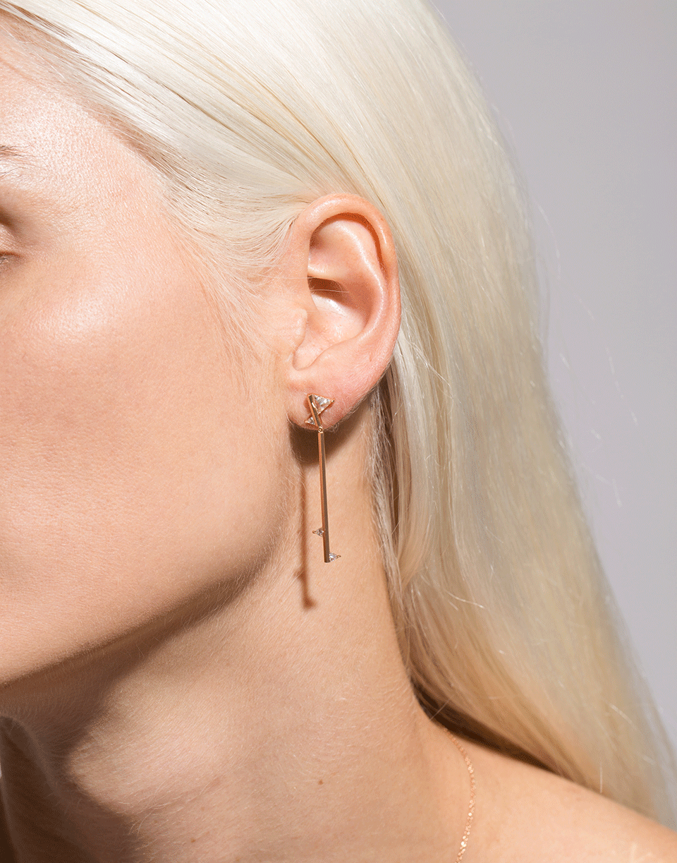EVA FEHREN-Diamond Queen Drop Earrings-ROSE GOLD