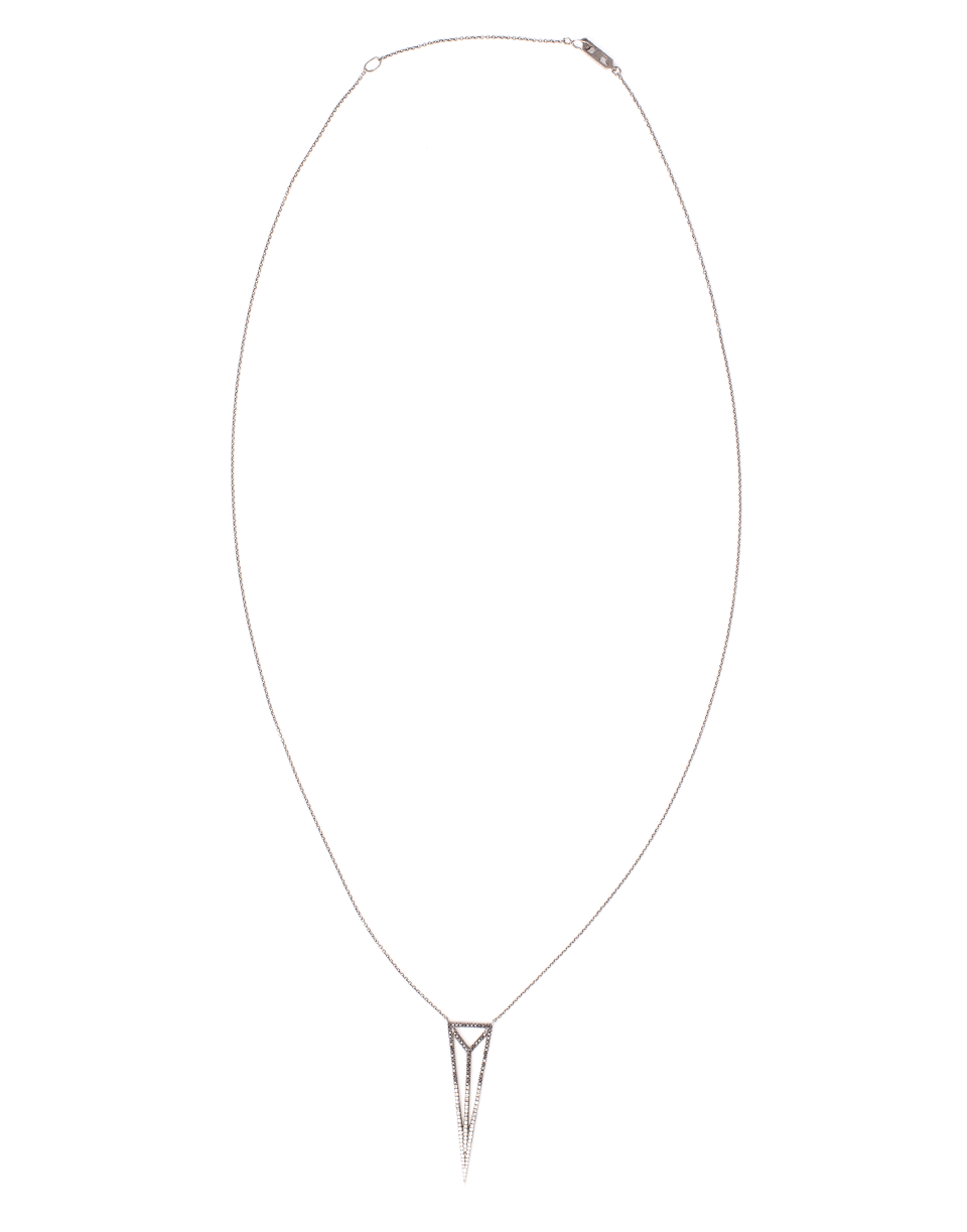 EVA FEHREN-Ombre Diamond Chrysler Pendant Necklace-BLKGOLD