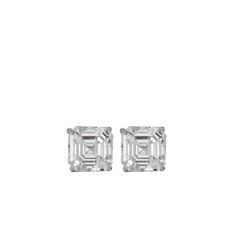 FANTASIA by DESERIO-11MM Square Stud Earrings-CZ