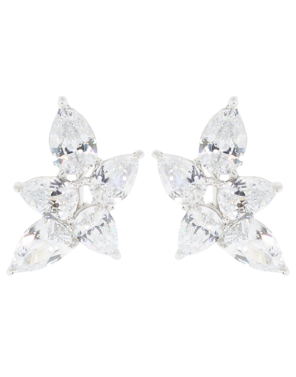 FANTASIA by DESERIO-Five Round Pear Drop Earrings-W V CZ