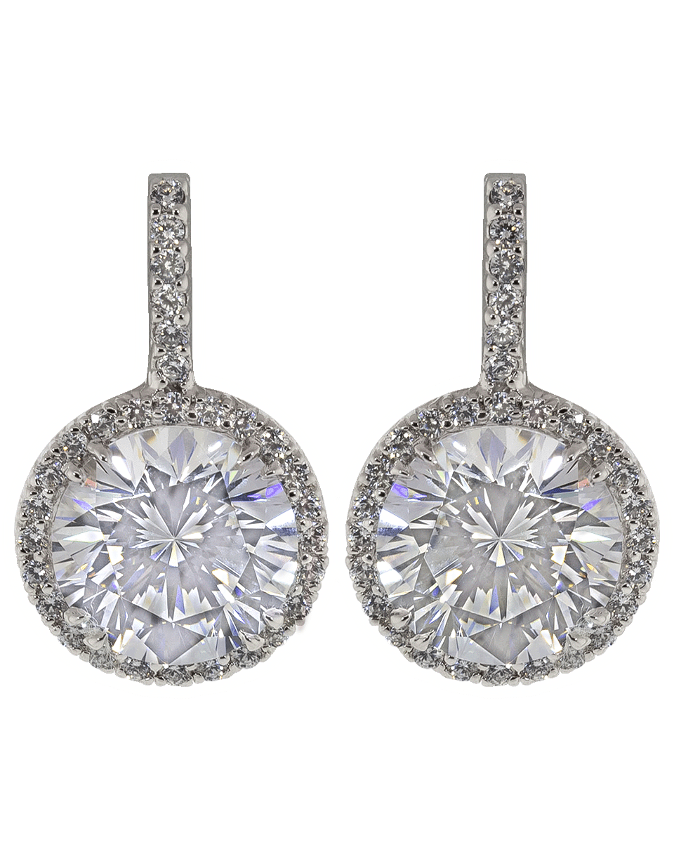 FANTASIA by DESERIO-Pave Solitaire Drop Earrings-WHTGLD