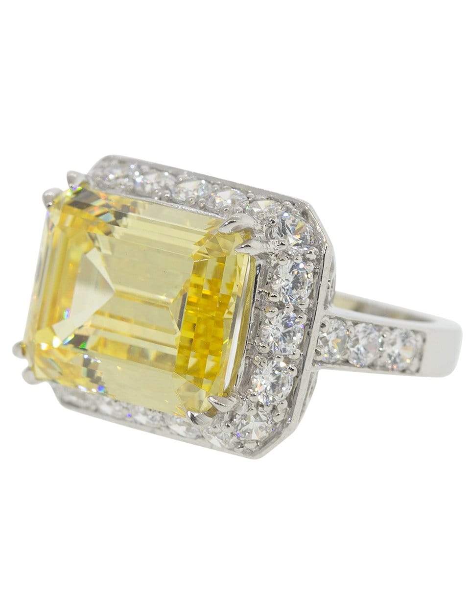 Pave Asscher Cut Ring JEWELRYBOUTIQUERING FANTASIA by DESERIO   