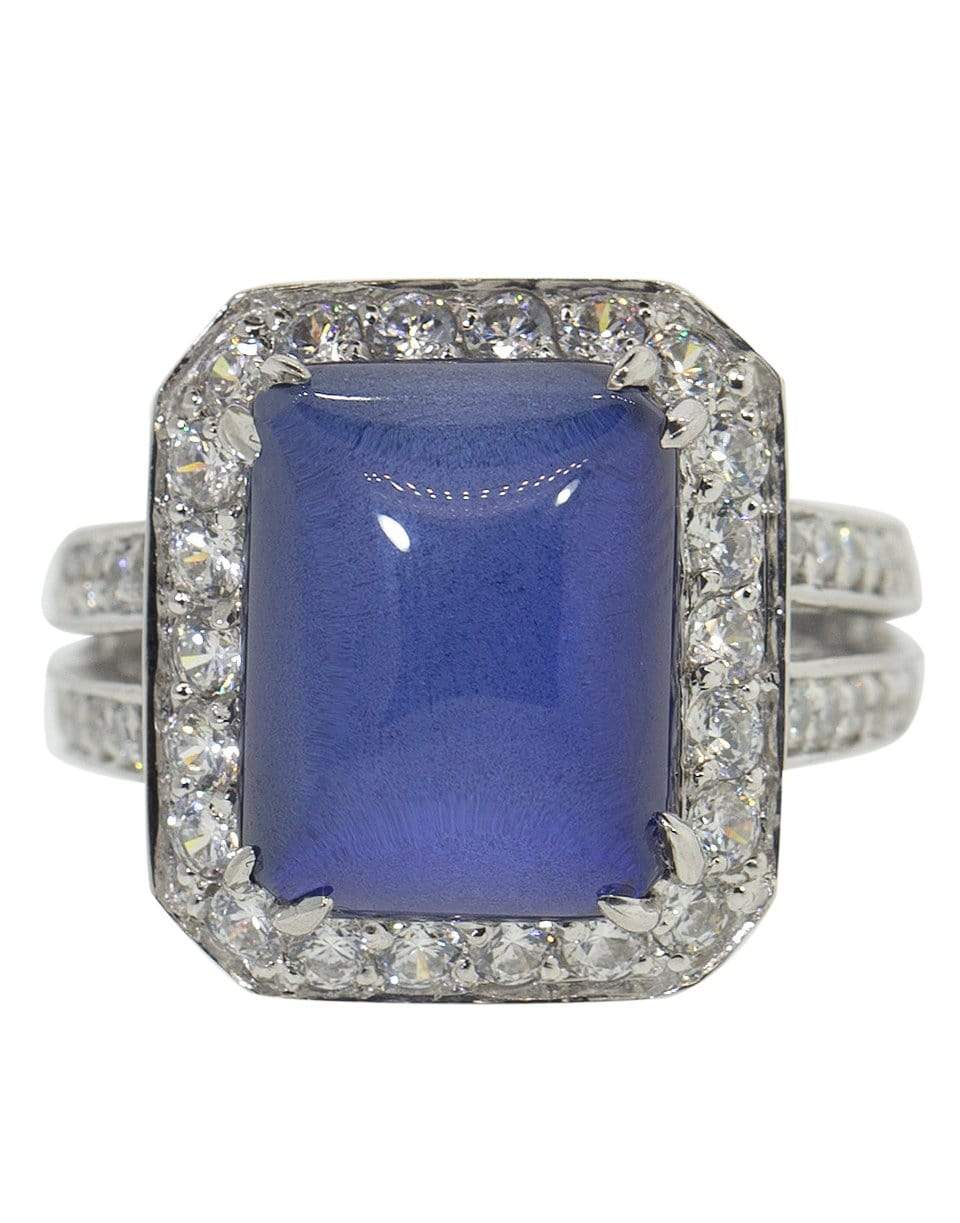 FANTASIA by DESERIO-Asscher Cut Sapphire Ring-W14KSAPP