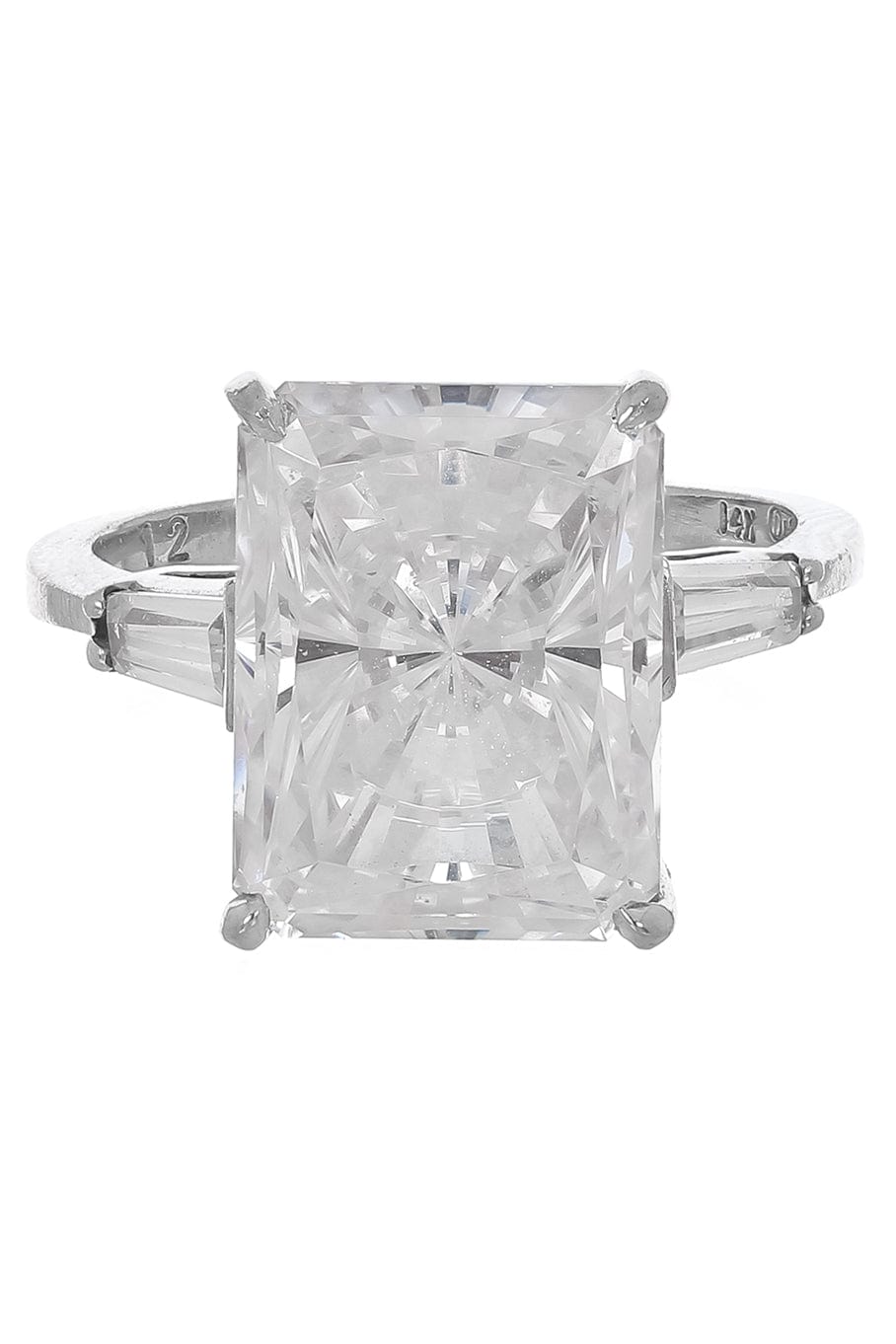 FANTASIA by DESERIO-Emerald Cut Tapered Baguette Ring-WHITE GOLD