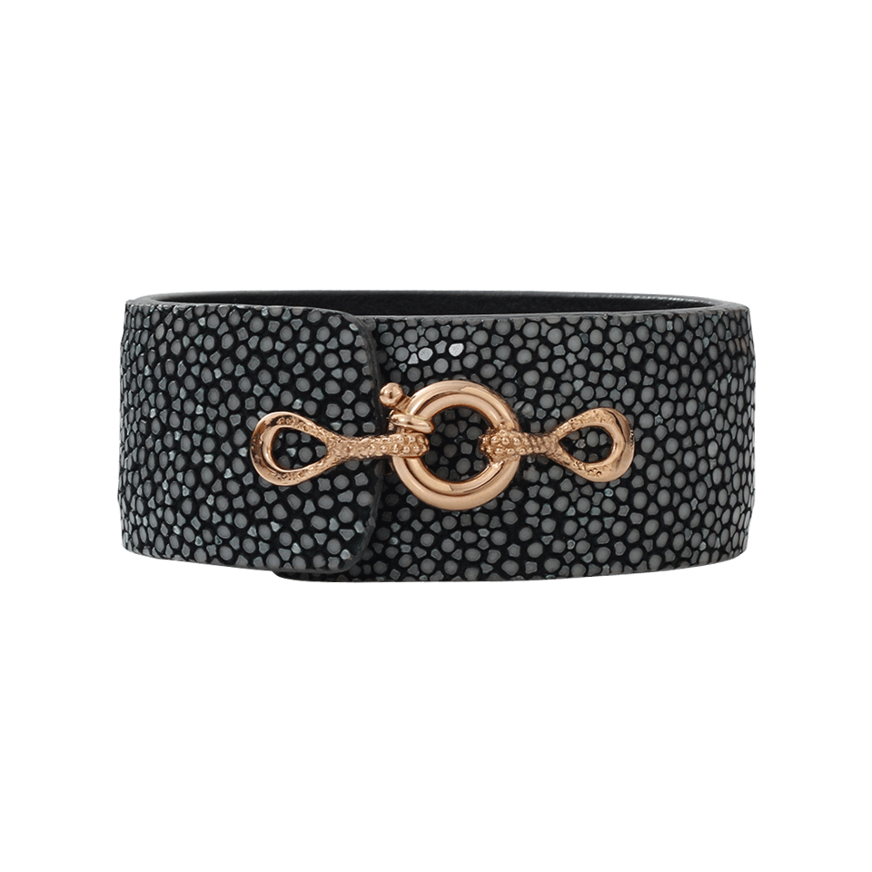 FEDERICA RETTORE-Grey Stingray And Leather Bracelet-ROSE GOLD