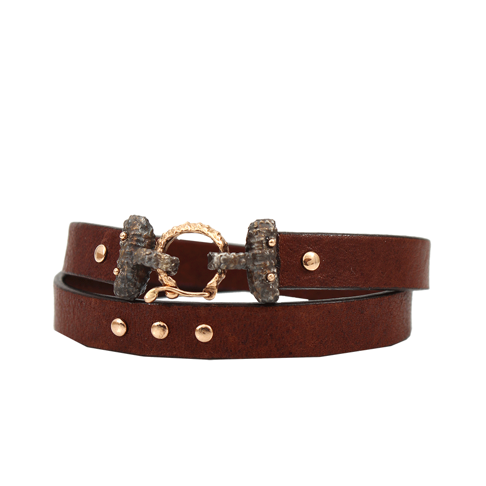 FEDERICA RETTORE-Leather Wrap Bracelet-ROSE GOLD