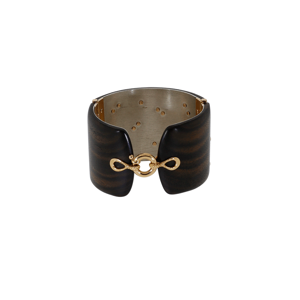 FEDERICA RETTORE-Multi Color Sapphire Ebony Wood Bracelet-ROSE GOLD