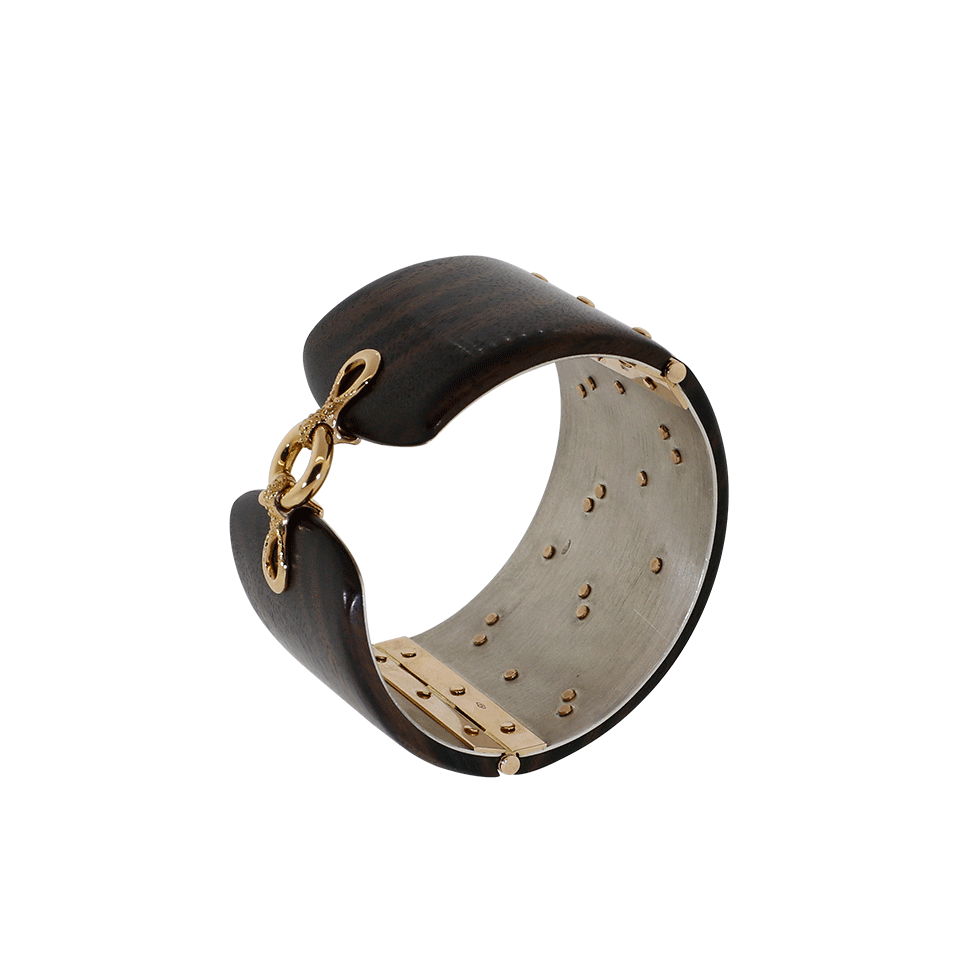 FEDERICA RETTORE-Multi Color Sapphire Ebony Wood Bracelet-ROSE GOLD
