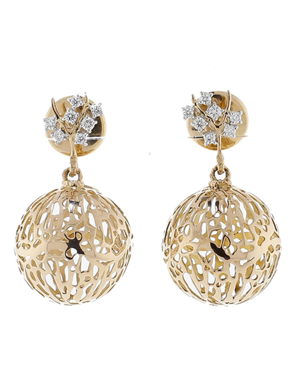 FEDERICA RETTORE-Gorgonia Diamond Ball Earrings-ROSE GOLD