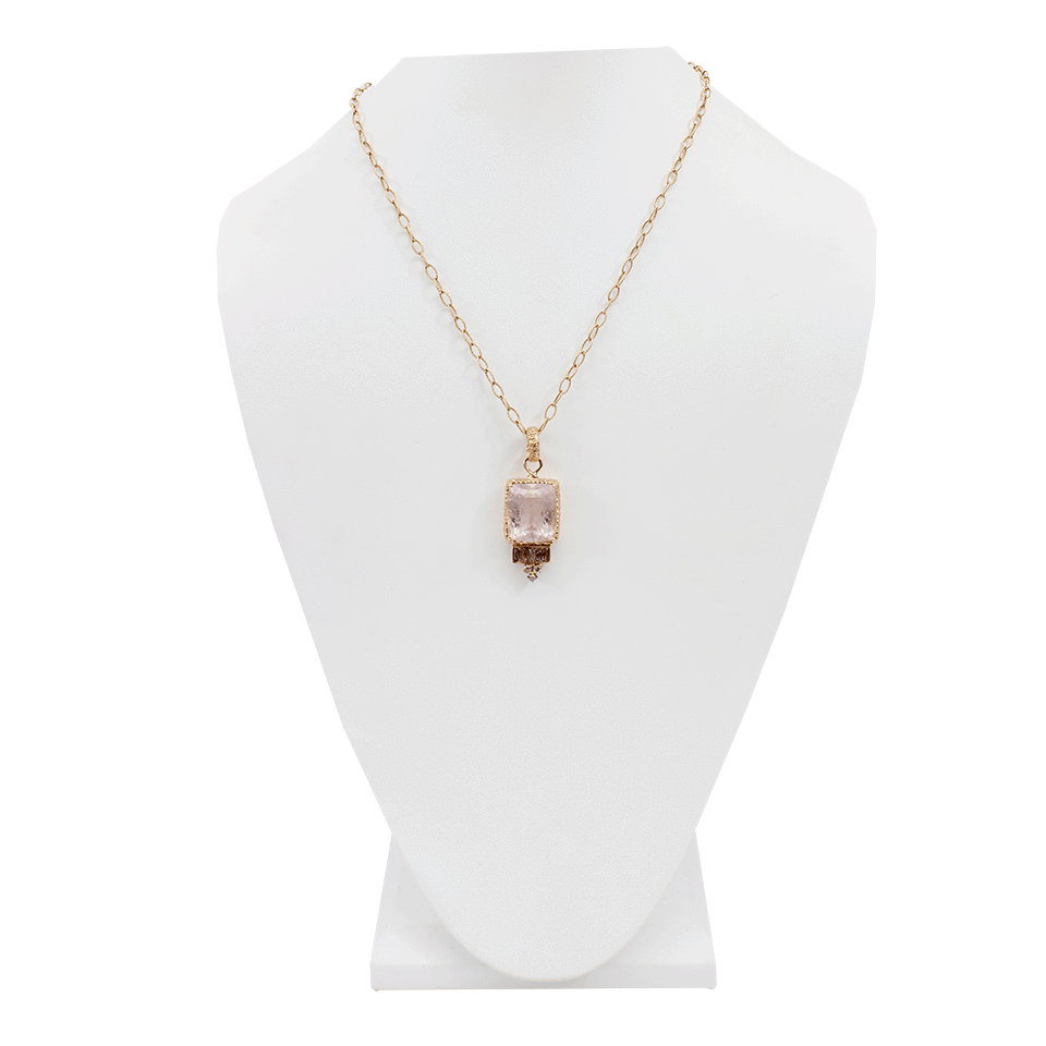 FEDERICA RETTORE-Light Pink Morganite Pendant Necklace-ROSE GOLD