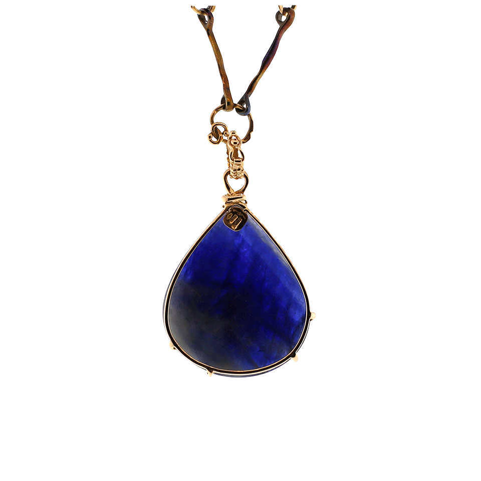 FEDERICA RETTORE-Velvet Blue Sapphire Pendant Necklace-ROSE GOLD