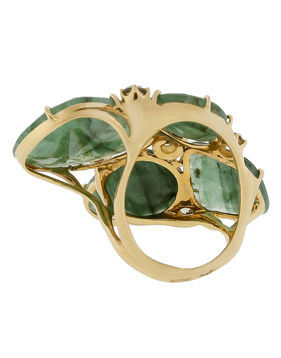 FEDERICA RETTORE-Flat Emerald Ring-ROSE GOLD