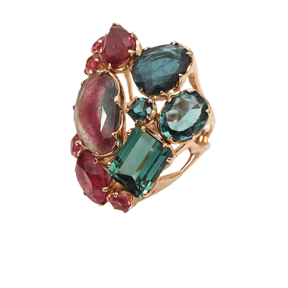 FEDERICA RETTORE-Pink and Green Tourmaline Ring-ROSE GOLD
