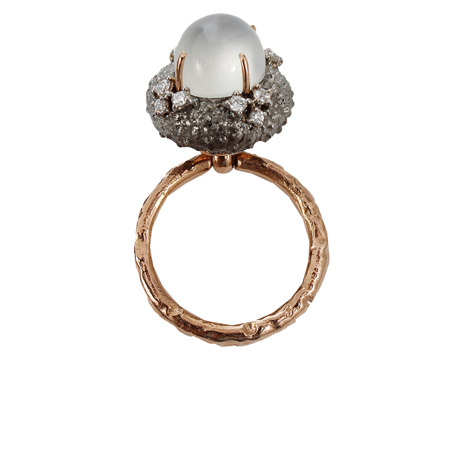 FEDERICA RETTORE-Milky Moonstone Ring-ROSE GOLD