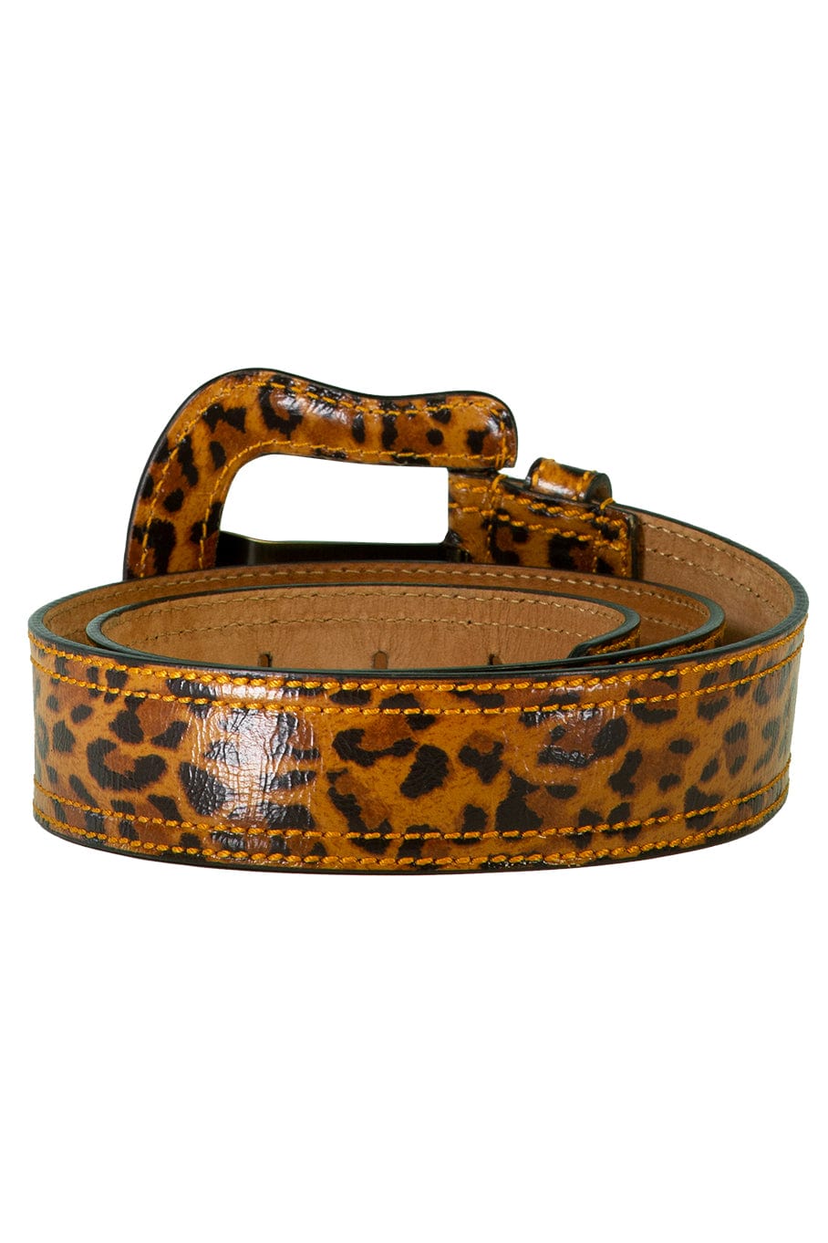 FENDI-Patent Leather Waist Buckle Belt-NATURAL