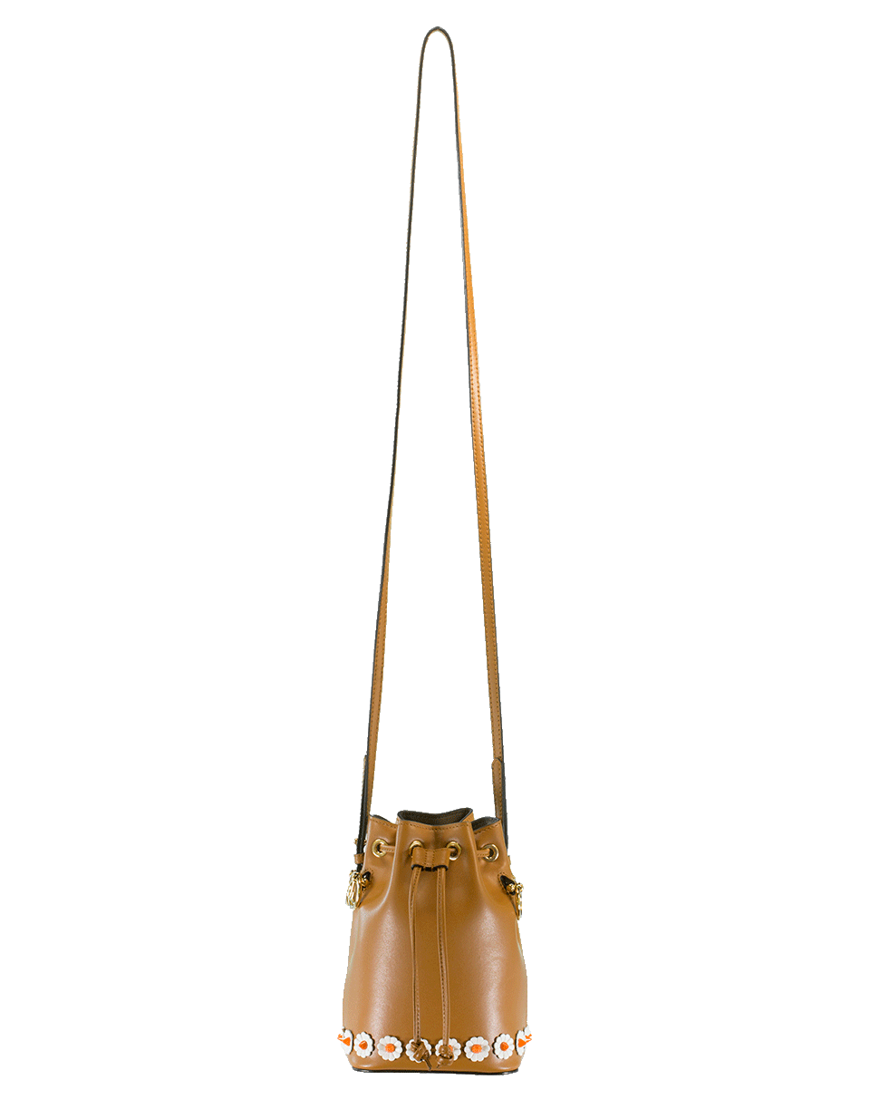 FENDI-Mini Bucket Floral Bag-CARAMEL