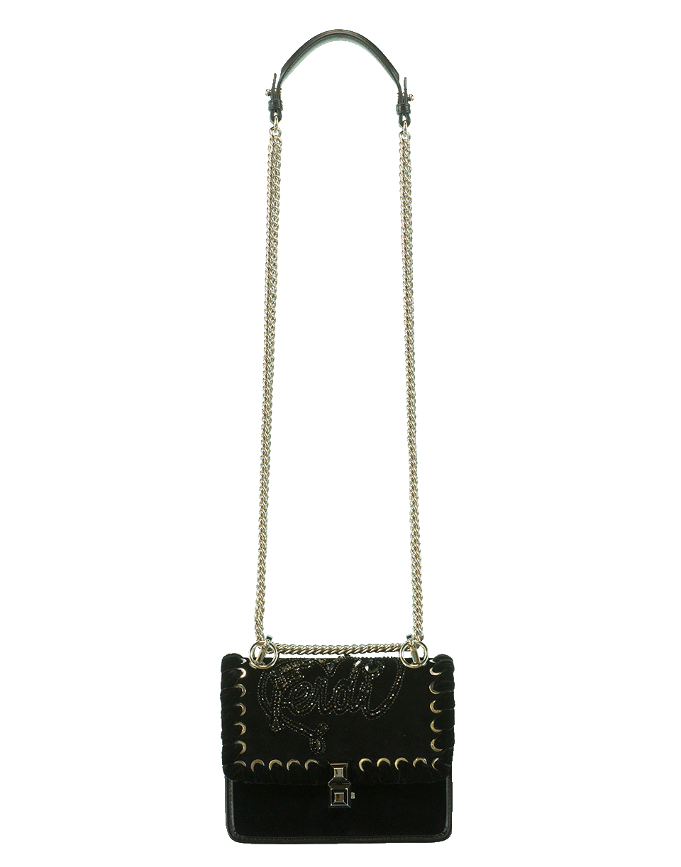 FENDI-Kan I Small Velvet Handbag-BLACK